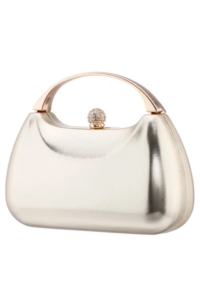 Shop Nina Minaudière Top Handle Bag In Platino