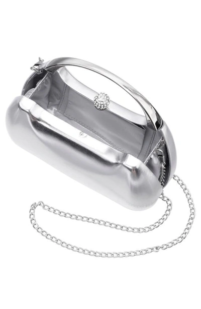 Nina Minaudière Top Handle Bag In Silver