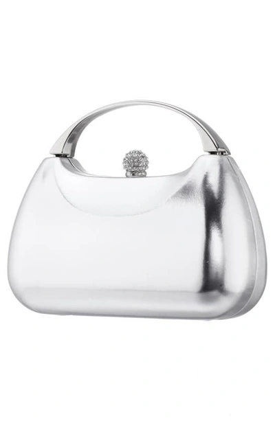 Nina Minaudière Top Handle Bag In Silver