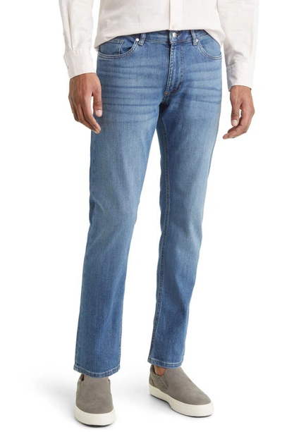 Shop Peter Millar Crown Crafted Washed Five Pocket Straight Leg Jeans In Medium Wash Indigo