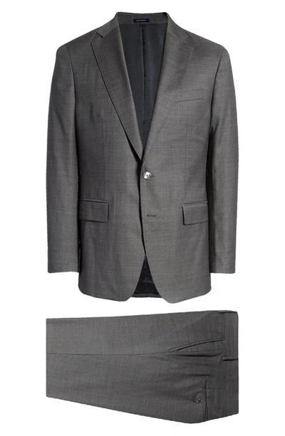 Shop Peter Millar Crown Craft Excursionist Flex Super 150s Merino Wool Suit In British Grey