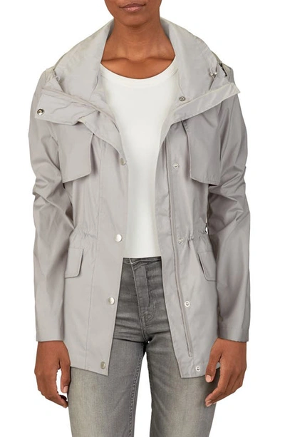 Shop Cole Haan Water Repellent Hooded Parka In Pearl Grey
