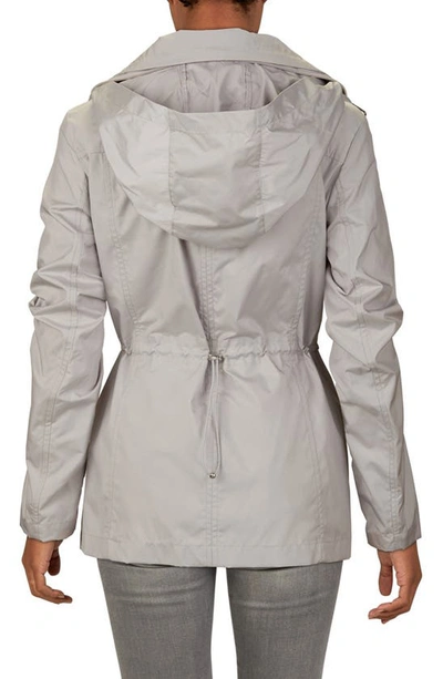 Shop Cole Haan Water Repellent Hooded Parka In Pearl Grey