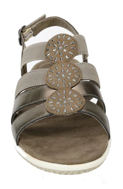 Shop David Tate Quilt Slingback Sandal In Pewter Nappa