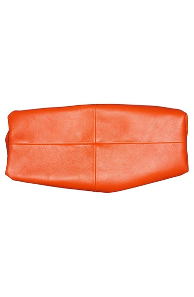 Shop Bottega Veneta Leather Envelope Clutch In Orange/ Gold