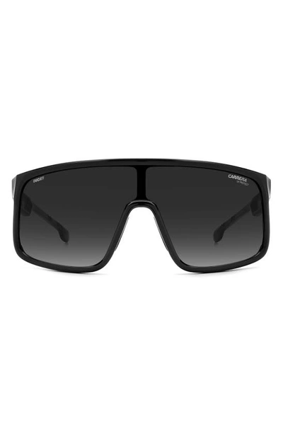 Shop Carrera Eyewear 99mm Shield Sunglasses In Black/ Grey Shaded