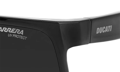Shop Carrera Eyewear 99mm Shield Sunglasses In Black/ Grey Shaded