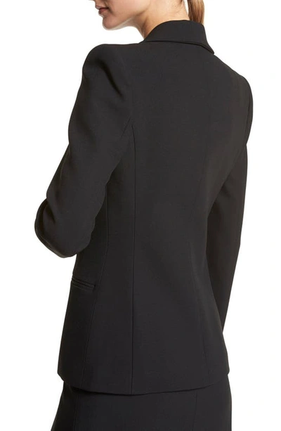 Shop Michael Kors Shawl Collar Crepe Sablé Cutaway Blazer In Black