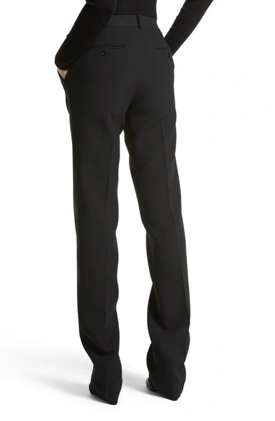 Shop Michael Kors Collection Carolyn Double Face Crepe Straight Leg Pants In Black