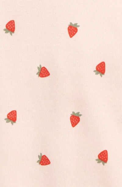 Shop Nordstrom Print Cotton Footie In Pink Chintz Strawberries