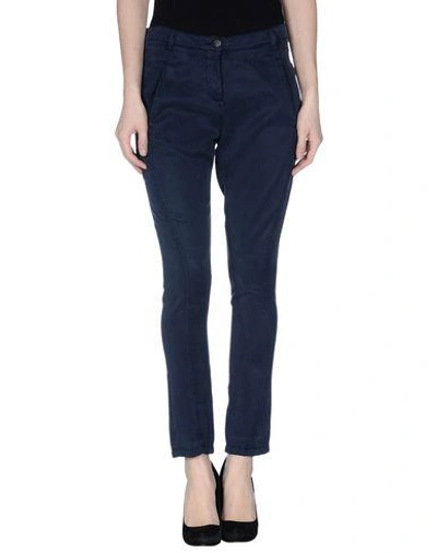 Shop Twinset Casual Pants In Dark Blue