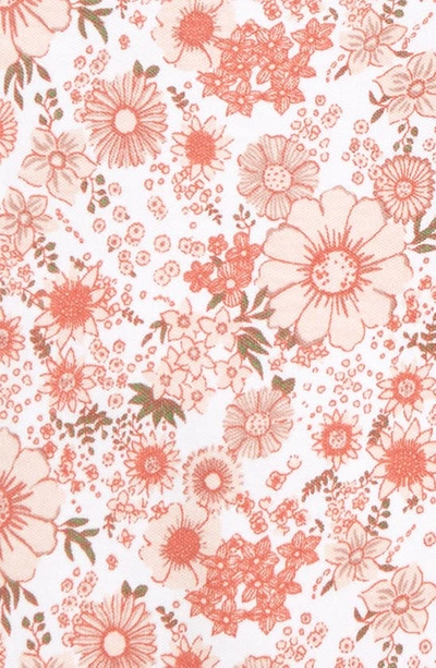 Shop Nordstrom Print Cotton Footie In White- Pink Flowers
