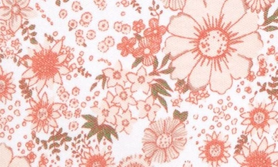 Shop Nordstrom Print Cotton Footie In White- Pink Flowers