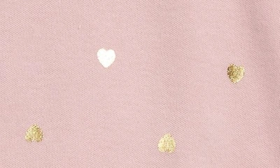 Shop Nordstrom Print Cotton Footie In Purple Keepsake- Gold Hearts