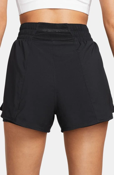 Nike Women's One Dri-fit High-waisted 3" 2-in-1 Shorts In Black