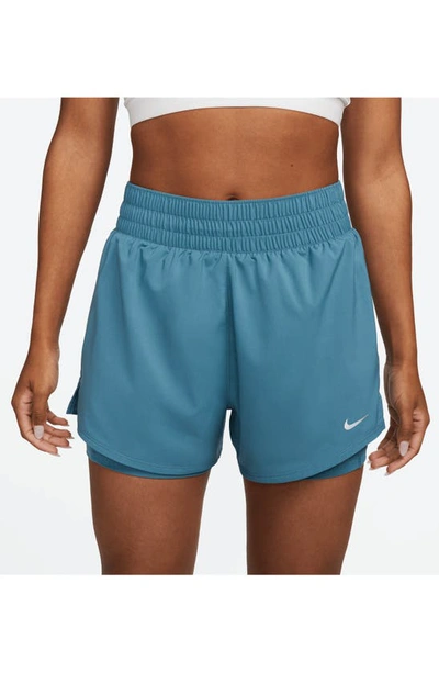Shop Nike Dri-fit High Waist Shorts In Noise Aqua