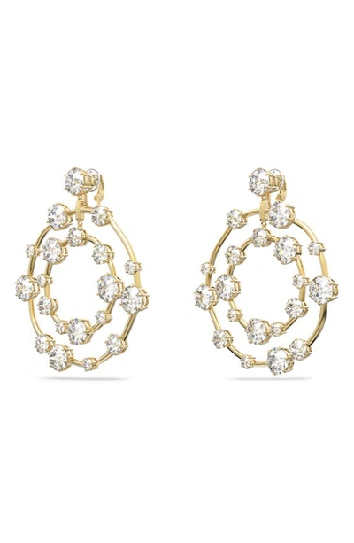 Shop Swarovski Constella Crystal Drop Earrings In Gold