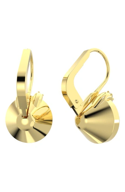 Swarovski Bella Gold-tone Plated Round Cut V Drop Earrings In Gold