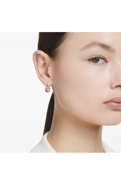 Shop Swarovski Bella Crystal Drop Earrings In Pink