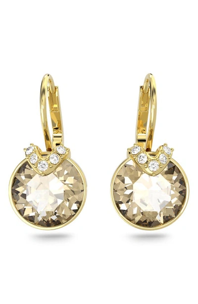 Swarovski Bella Gold-tone Plated Round Cut V Drop Earrings In Gold