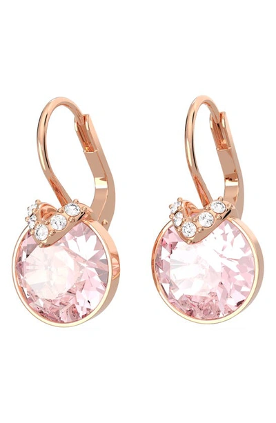 Swarovski Bella V Crystal Drop Earrings In Gold Tone In Pink