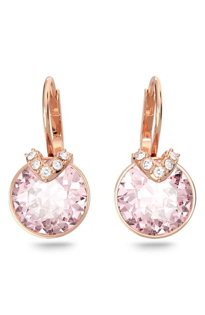 Swarovski Bella V Crystal Drop Earrings In Gold Tone In Pink