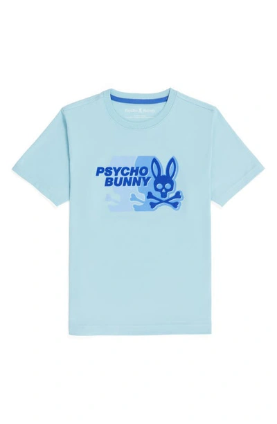 Shop Psycho Bunny Kids' Kona Bunny Pima Cotton Graphic Tee In Sky Blue