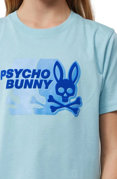 Shop Psycho Bunny Kids' Kona Bunny Pima Cotton Graphic Tee In Sky Blue