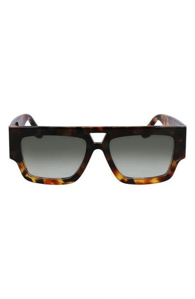 Shop Victoria Beckham 55mm Square Sunglasses In Dark Havana Fade