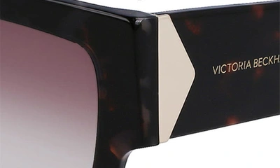 Shop Victoria Beckham 55mm Square Sunglasses In Vintage Grey Havana