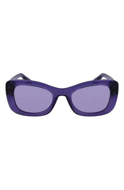 Shop Victoria Beckham 50mm Butterfly Sunglasses In Violet