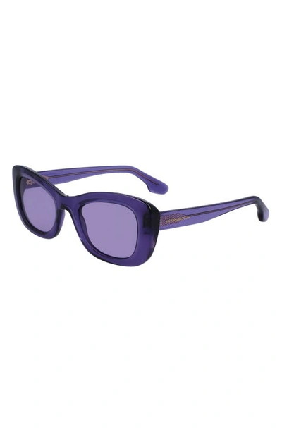 Shop Victoria Beckham 50mm Butterfly Sunglasses In Violet