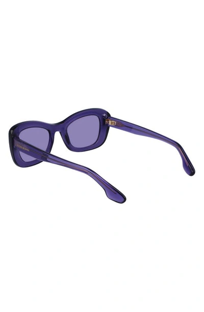 Shop Victoria Beckham 50mm Butterfly Sunglasses In Violet