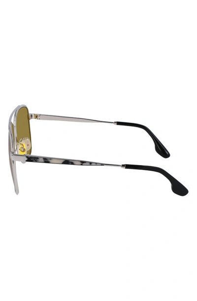 Shop Victoria Beckham 58mm Navigator Sunglasses In Silver