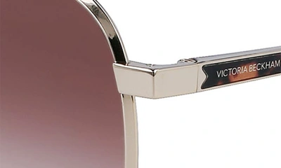 Shop Victoria Beckham 58mm Navigator Sunglasses In Silver/ Brown