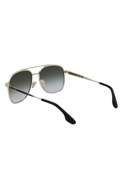 Shop Victoria Beckham 58mm Navigator Sunglasses In Gold