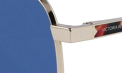 Shop Victoria Beckham 58mm Navigator Sunglasses In Silver/ Blue