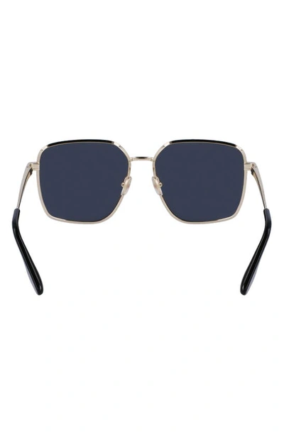 Shop Victoria Beckham 59mm Rectangular Sunglasses In Gold