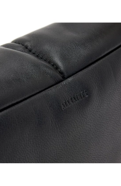 Shop Allsaints Ezra Logo Strap Leather Crossbody Bag In Black