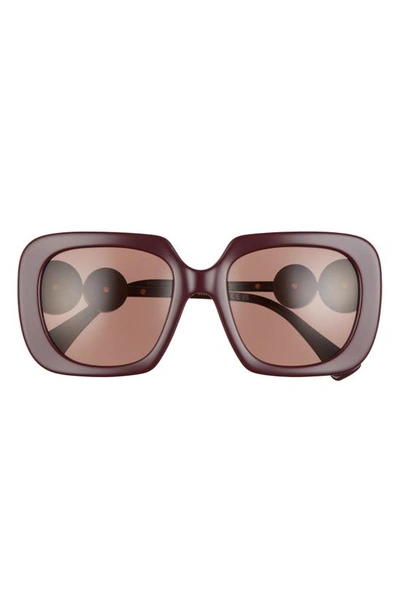 Shop Versace 54mm Square Sunglasses In Bordeaux