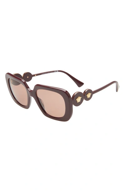 Shop Versace 54mm Square Sunglasses In Bordeaux