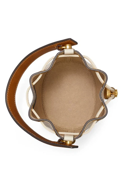 Tory Burch Mini T Monogram Bucket Bag In Ivory