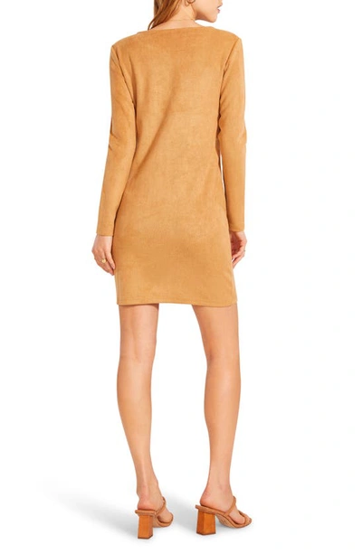 Bb Dakota By Steve Madden Bb Dakota X Steve Madden Alexandria Faux Suede Long Sleeve Minidress In Cinnamon
