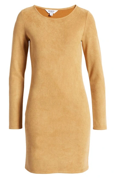Bb Dakota By Steve Madden Bb Dakota X Steve Madden Alexandria Faux Suede Long Sleeve Minidress In Cinnamon