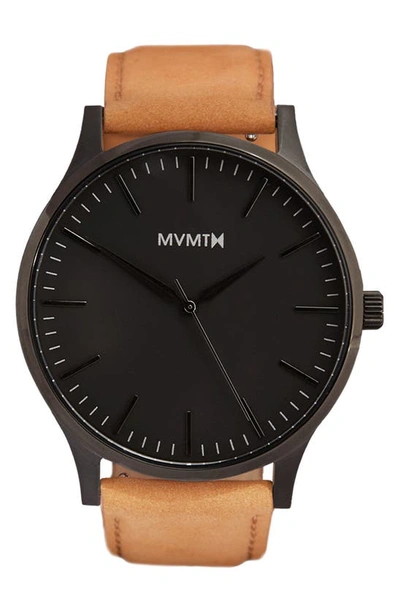 Shop Mvmt Leather Strap Watch, 40mm In Tan/ Black