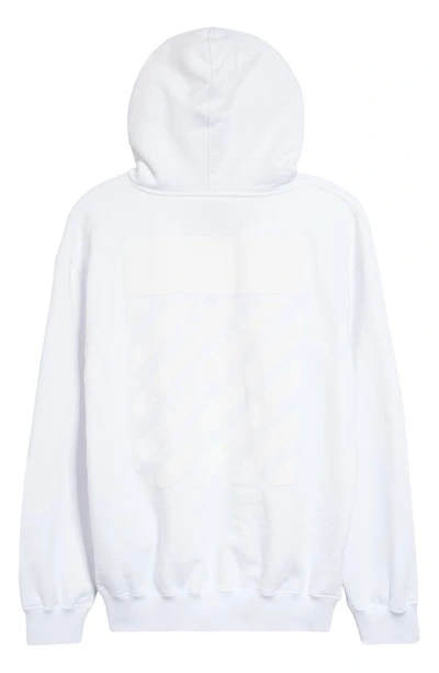 Shop Off-white Diag Organic Cotton Piqué Hoodie In White White