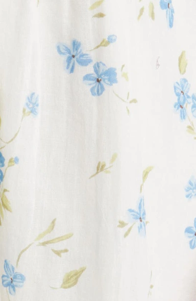 Bp. Shirred Puff Sleeve Cotton Prairie Dress In Blue Chintz Floral