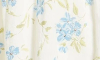 Bp. Shirred Puff Sleeve Cotton Prairie Dress In Blue Chintz Floral