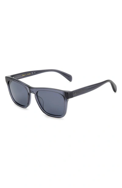 Shop Rag & Bone 54mm Rectangular Sunglasses In Dark Grey/ Grey