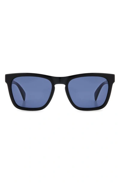 Shop Rag & Bone 54mm Rectangular Sunglasses In Black/ Blue